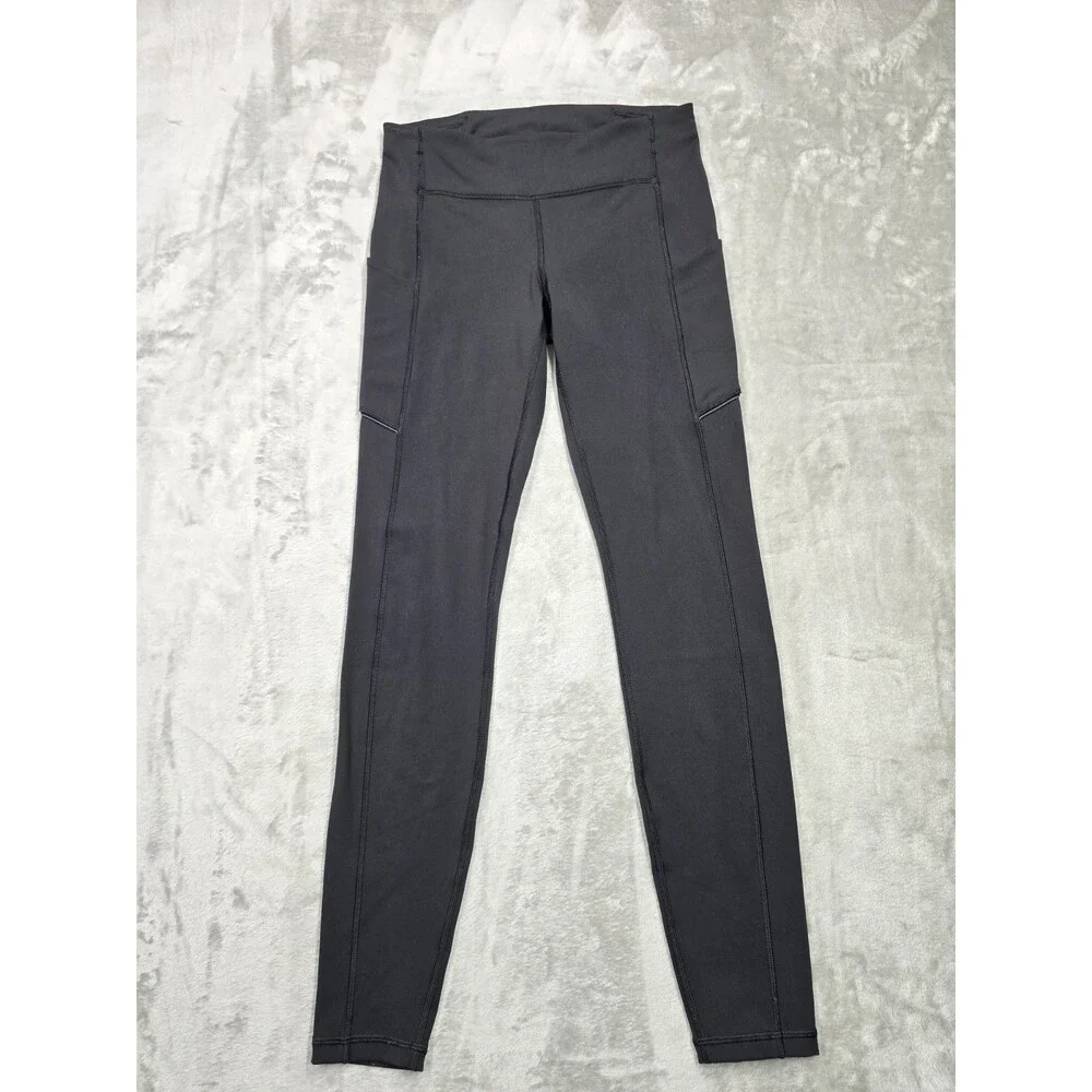 Lululemon Black Leggings Womens Size 6 Pockets Athletic Pants